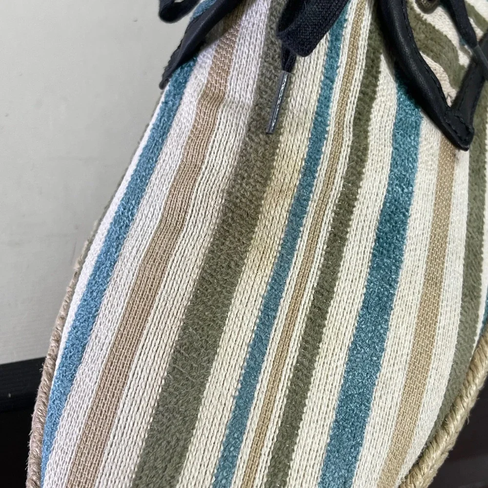 Dolce & Gabbana Striped Canvas Espadrille Multi Color Sneaker Men's Size 10